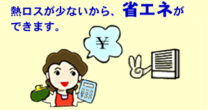 熱ロスが少ないから省エネができます